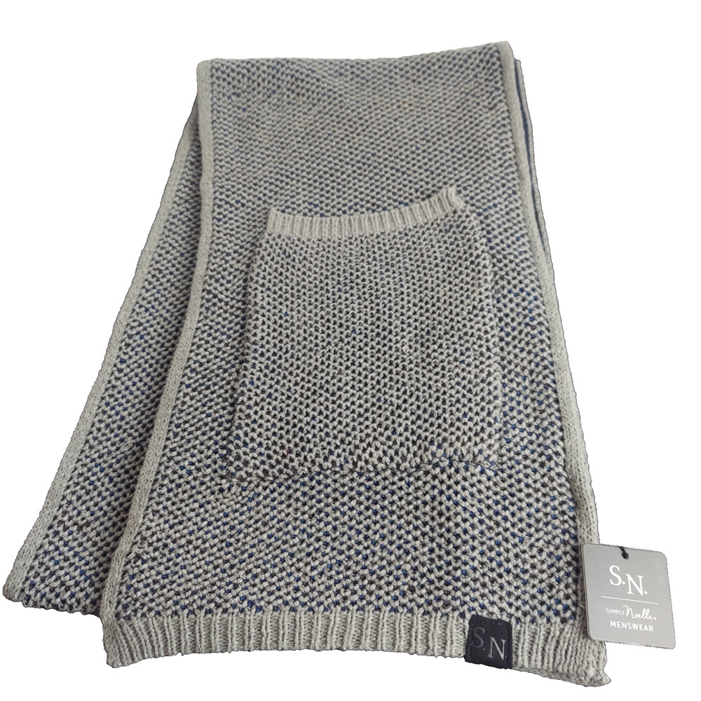 Simply Noelle Men’s Long Scarf Gray Pockets New With Tags Slate Fashion Clothing